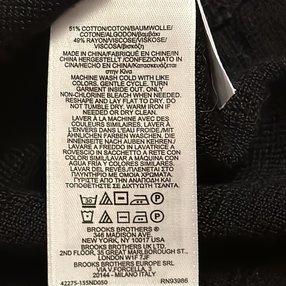 Brooks Brothers Hook and Eye Black Cardigan Sweater - Picture 5 of 8